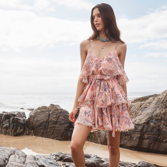 HEMANT & NANDITA KATI TIERED MINI DRESS. Medium. New With Tags - Picture 1 of 10